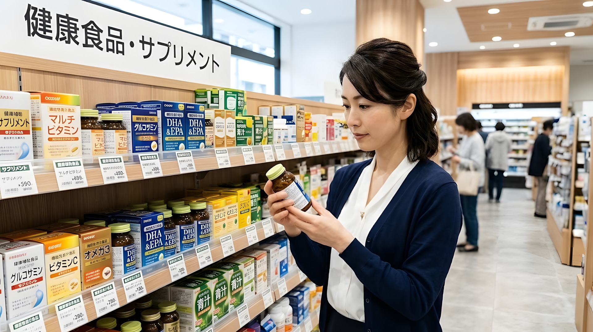 健康食品のOEM・ODM 2 日本の健康食品市場の店頭風景