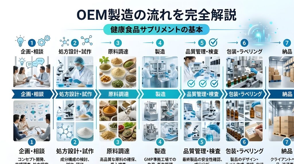 OEM製造の流れを完全解説｜企画から販売開始まで6つのステップ