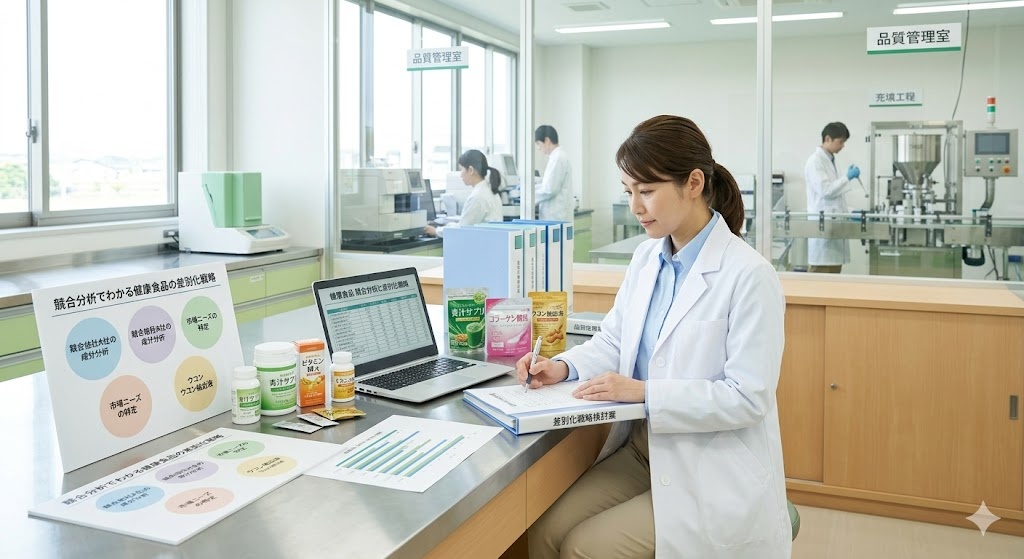 競合分析でわかる健康食品の差別化戦略【工程別】失敗しない商品開発ロードマップ