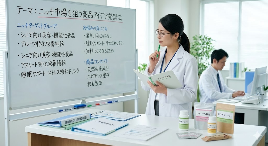 ニッチ市場を狙う健康食品の商品アイデア発想法【工程別】失敗しない商品開発ロードマップ