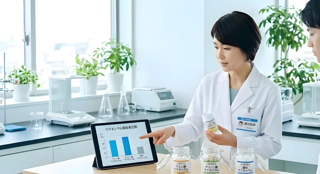 マグネシウムのOEM製造ガイド｜種類別吸収率比較と配合設計【エビデンスあり】効果・副作用・配合量を徹底解説