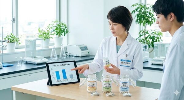 マグネシウムのOEM製造ガイド｜種類別吸収率比較と配合設計【エビデンスあり】効果・副作用・配合量を徹底解説 | 天丸製薬