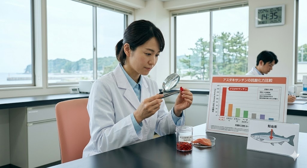 アスタキサンチンのOEM製造ガイド｜強力な抗酸化成分の品質と配合