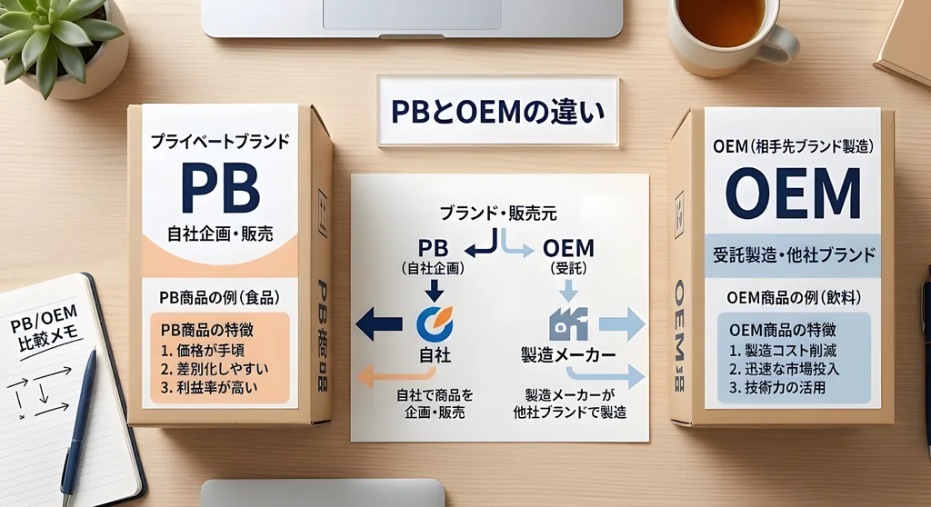 PB(プライベートブランド)とOEMの違い｜健康食品ビジネスの基礎知識【2026年版】完全ガイド