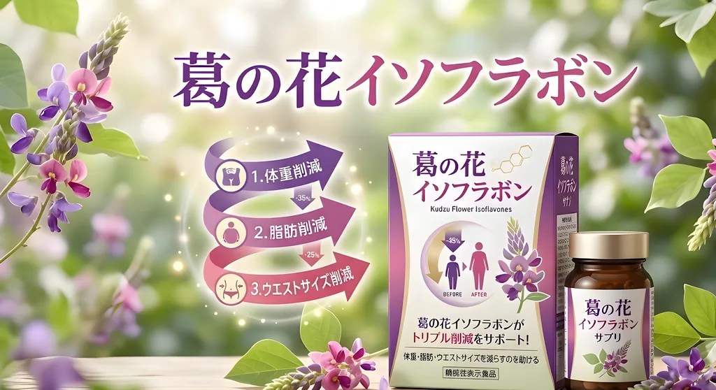 葛の花由来イソフラボン配合サプリ成功事例｜体重・脂肪・ウエスト削減を実現した開発戦略
