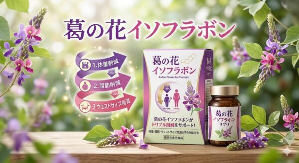葛の花由来イソフラボン配合サプリ成功事例｜体重・脂肪・ウエスト削減を実現した開発戦略 | 天丸製薬