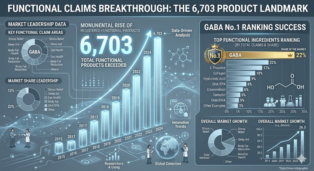 機能性表示食品6,703件突破！届出数1位GABAの成功戦略と市場展望