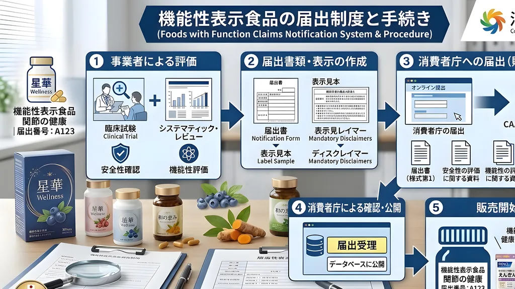 機能性表示食品の届出方法|必要な書類と手続きの流れ【専門家解説】最新法規制対応 1 機能性表示食品の届出方法|必要な書類と手続きの流れ【専門家解説】最新法規制対応