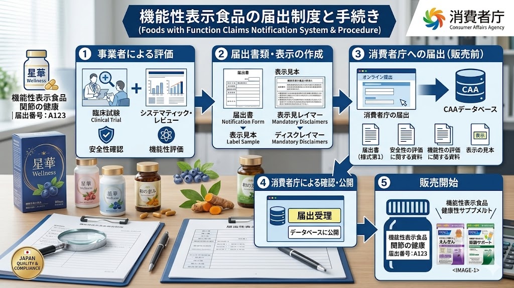 機能性表示食品の届出方法｜必要な書類と手続きの流れ【専門家解説】最新法規制対応