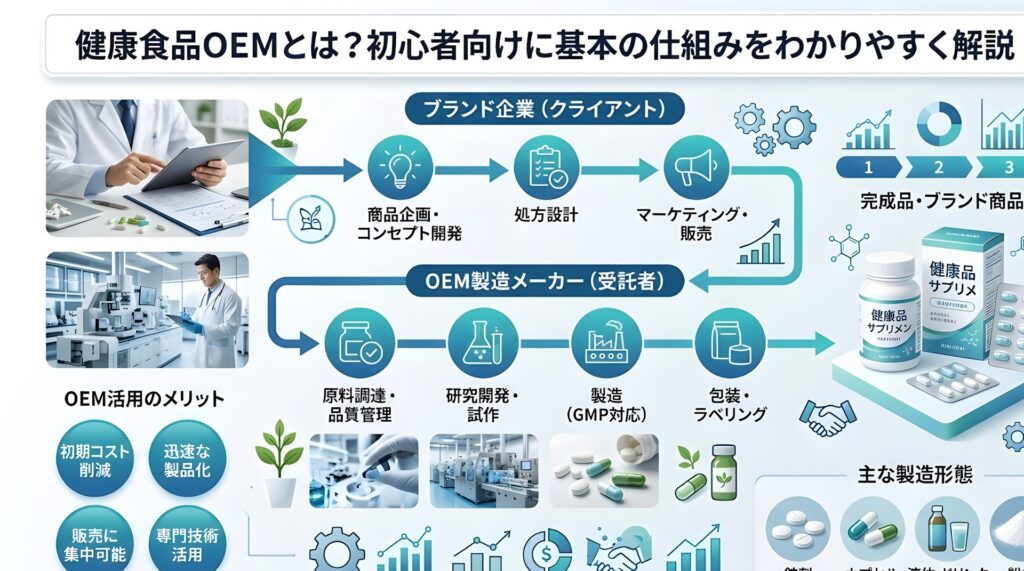 健康食品OEMとは？初心者向けに基本の仕組みをわかりやすく解説