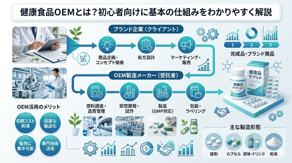 健康食品OEMとは？初心者向けに基本の仕組みをわかりやすく解説